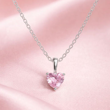 Minimalist Pink Heart Necklace