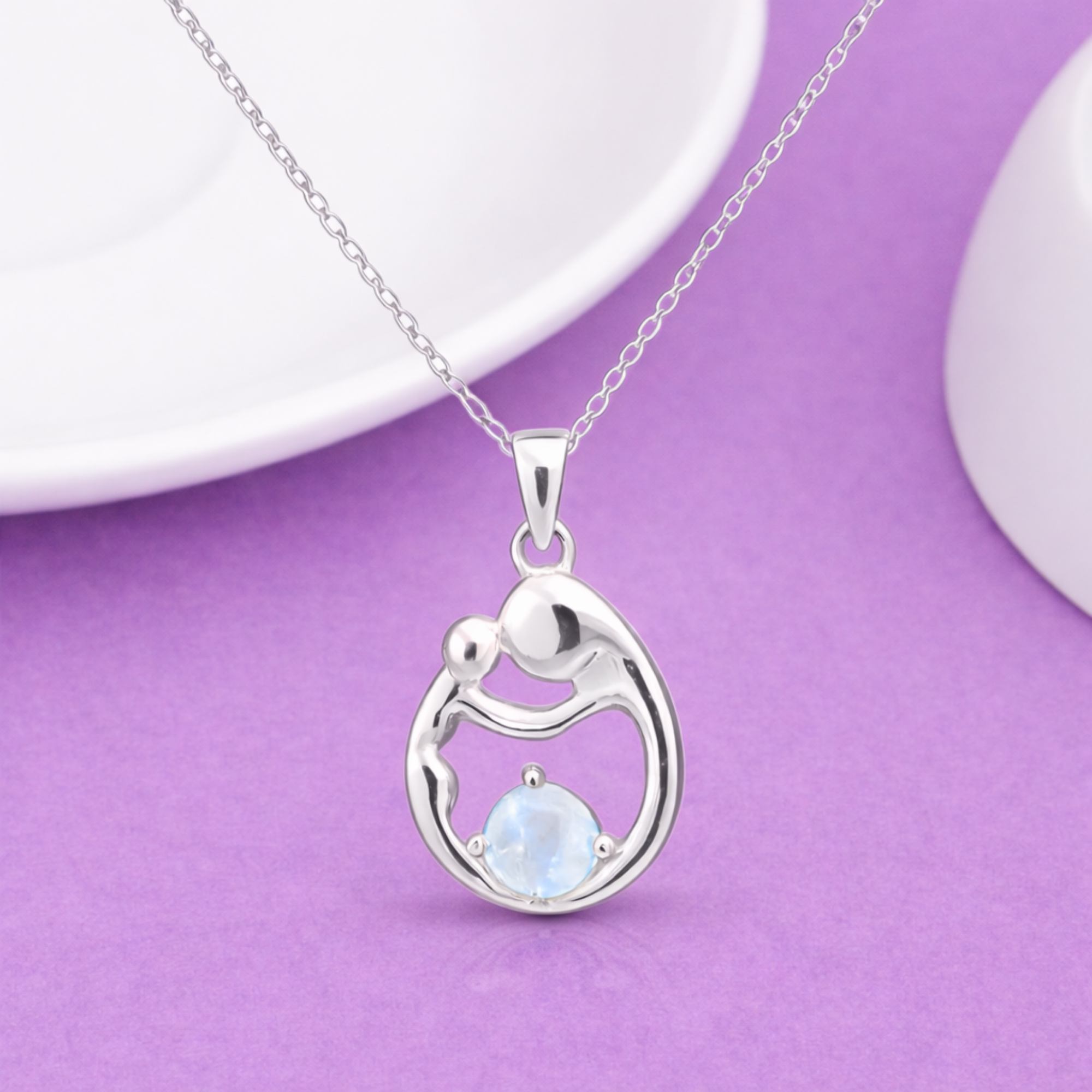 Moonstone Silver Motherhood Necklace