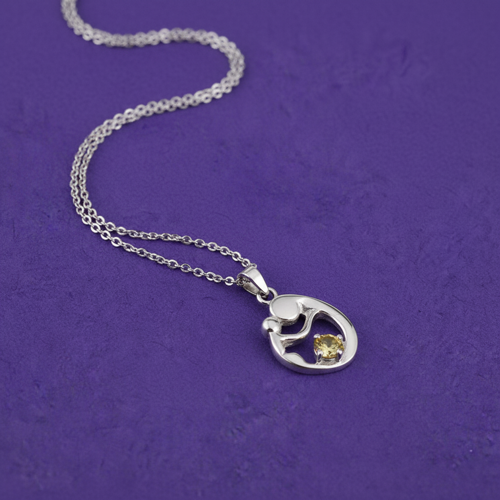 Sparkling Citrine Motherhood Necklace