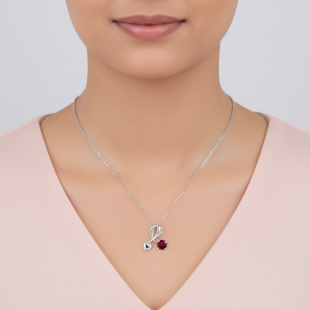 Red Garnet Eternal Love Necklace