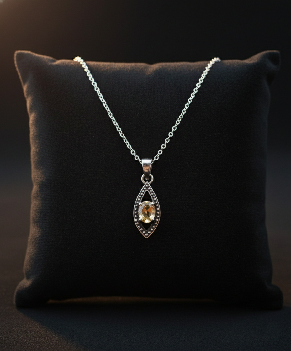 Citrine Eye-Shape Necklace