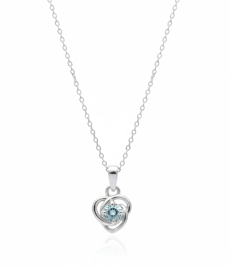 Blue Topaz Unity Knot Necklace