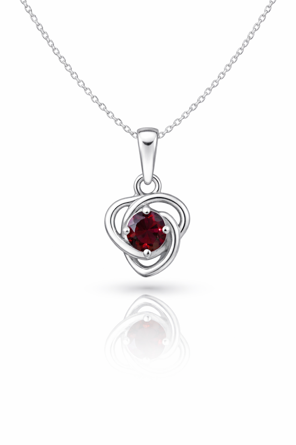 Natural Garnet Sterling Silver Necklace