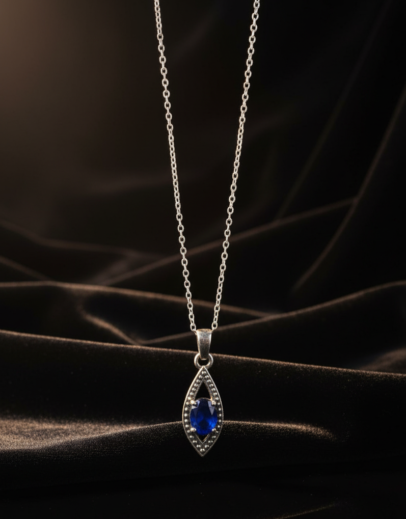 Midnight Lapis Lazuli Silver Necklace
