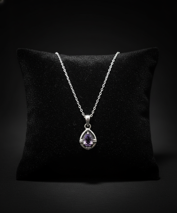 Purple Amethyst Pear-Cut Necklace