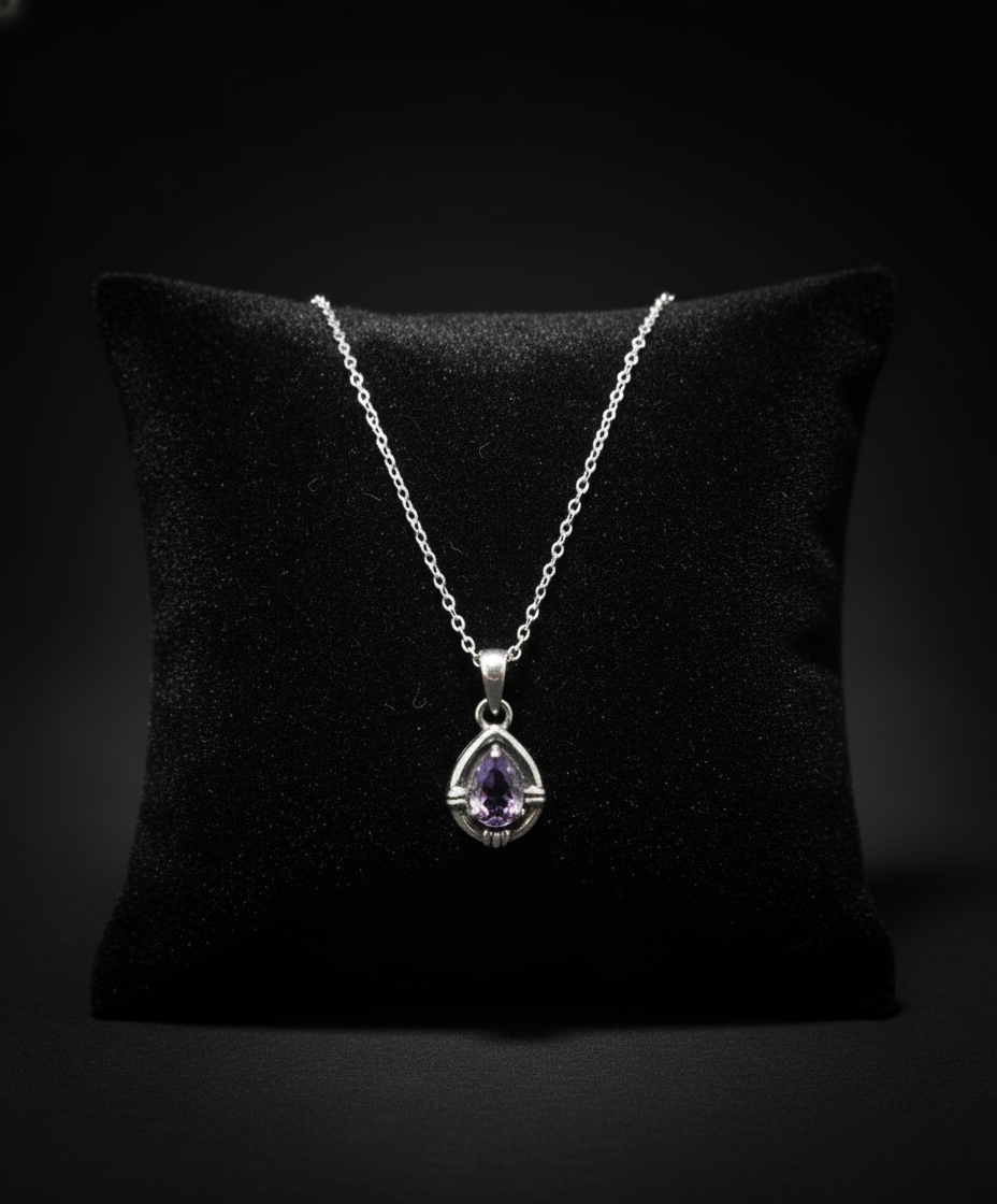 Purple Amethyst Pear-Cut Necklace