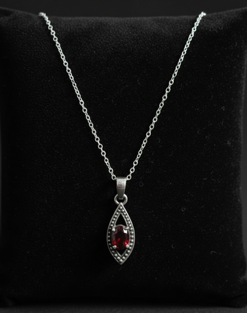 Vintage Eye Shape Silver Pendant