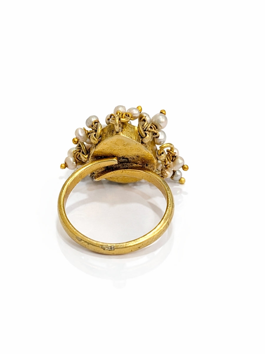 Royal Kundan Pearl Statement Ring