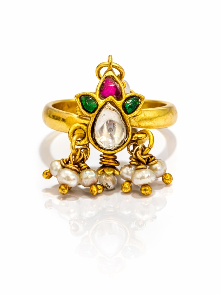 Royal Kundan Jhumka Style Ring