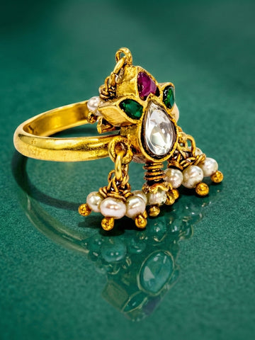 Royal Kundan Jhumka Style Ring