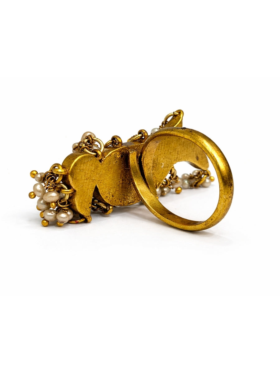 Multicolor Gemstone Bird Motif Ring