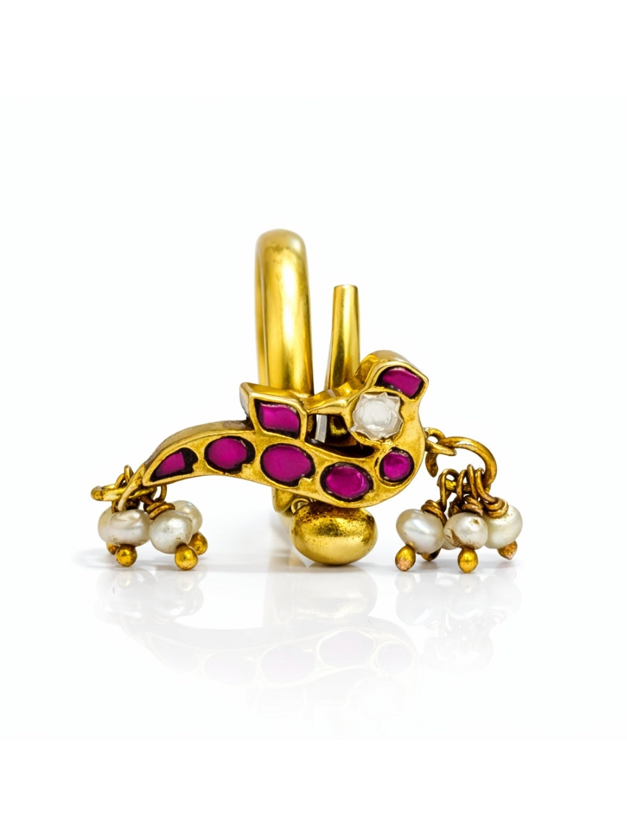 Indian-Style Kundan Bird Cocktail Ring