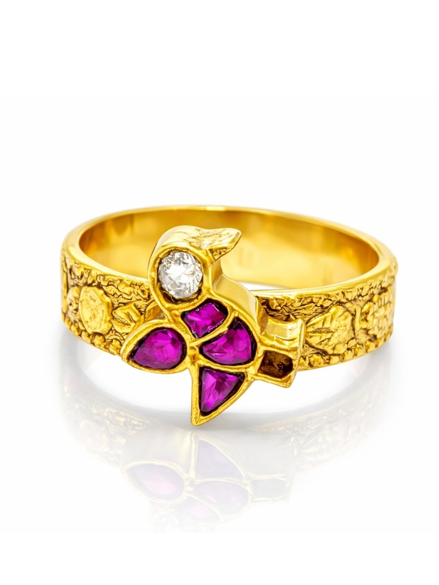Kundan Bird Statement Band Ring