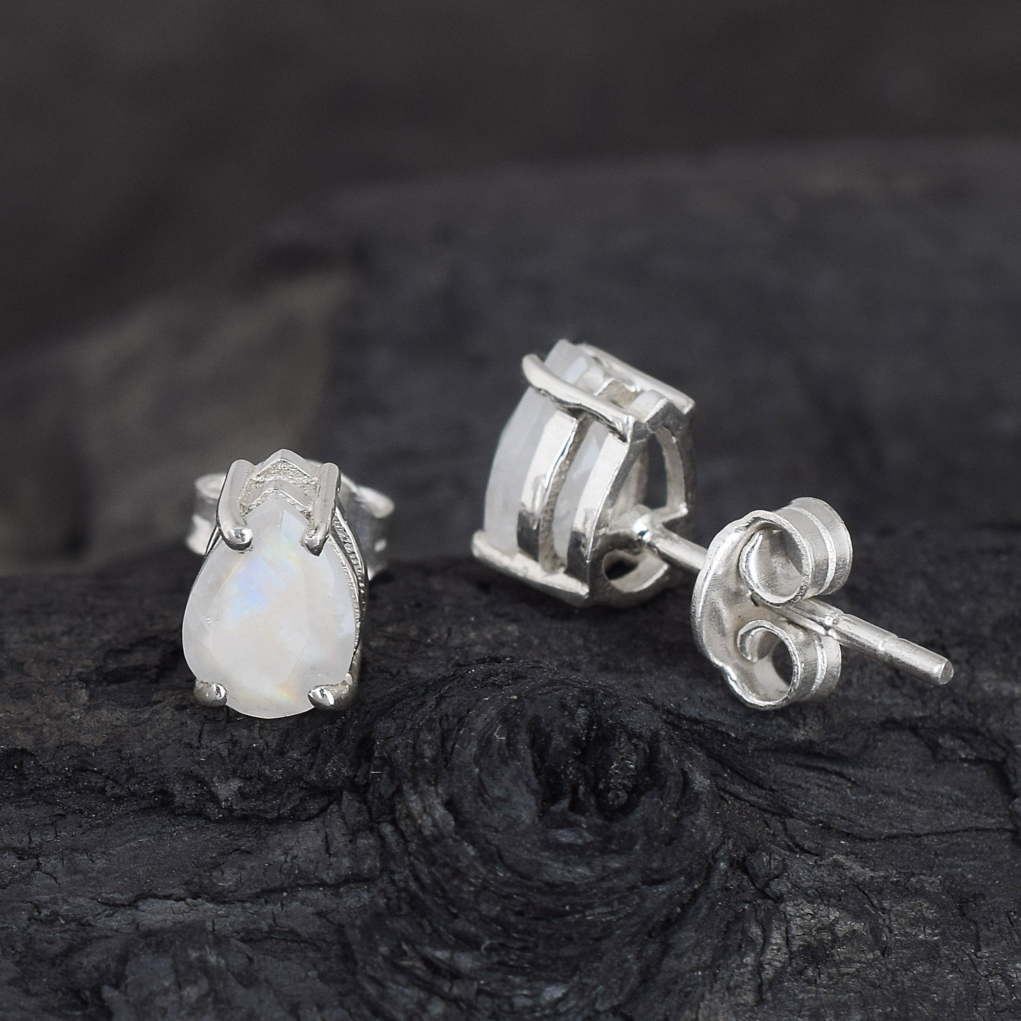 Moonstone Pear Studs Earring