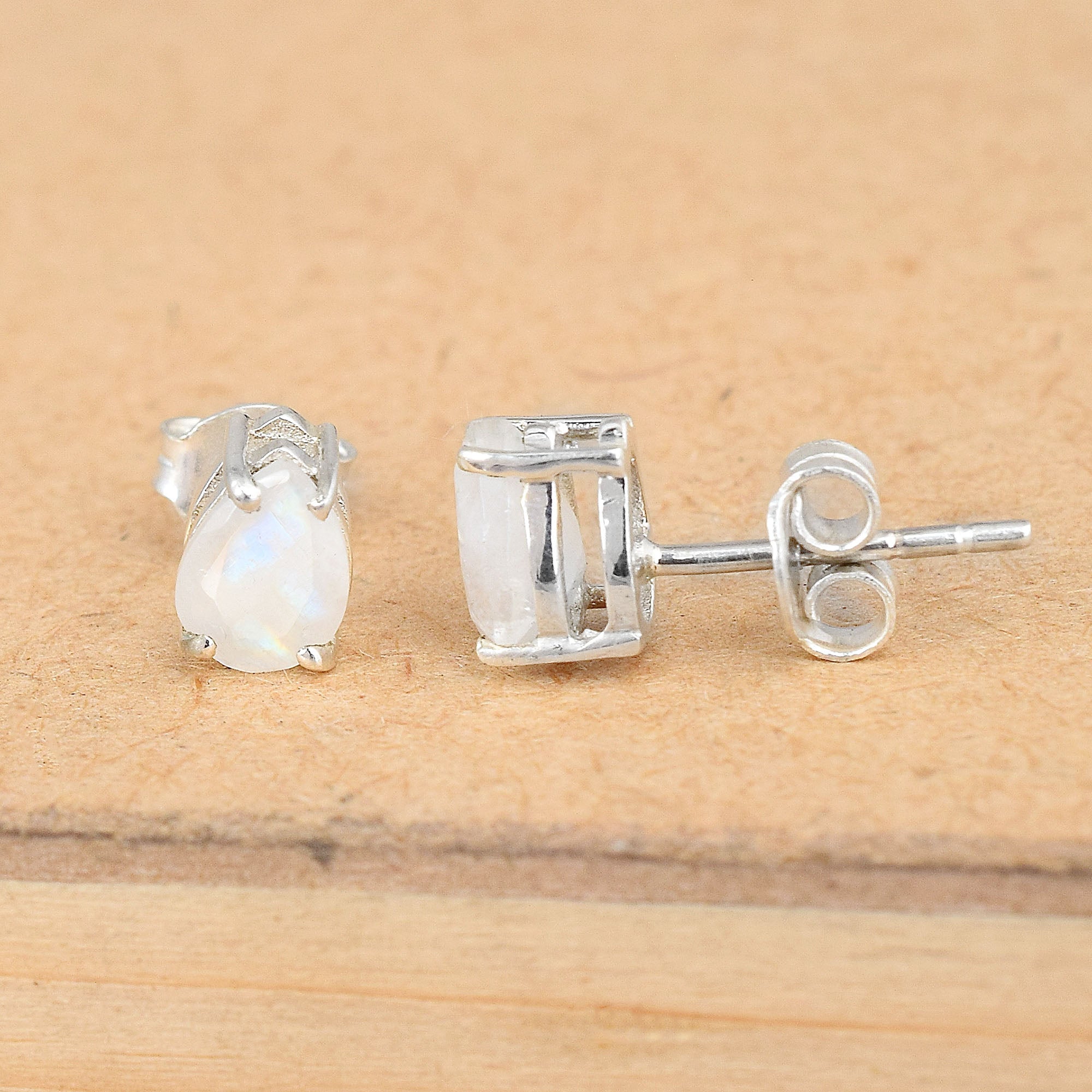 Moonstone Pear Studs Earring
