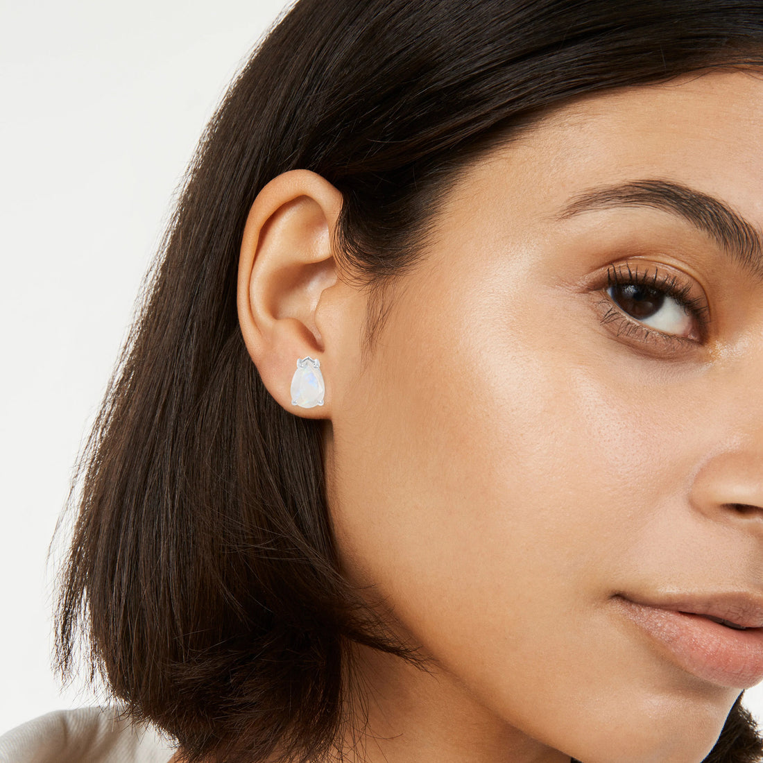 Moonstone Pear Studs Earring