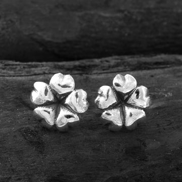 Floral Bloom 925 Silver Stud Earrings