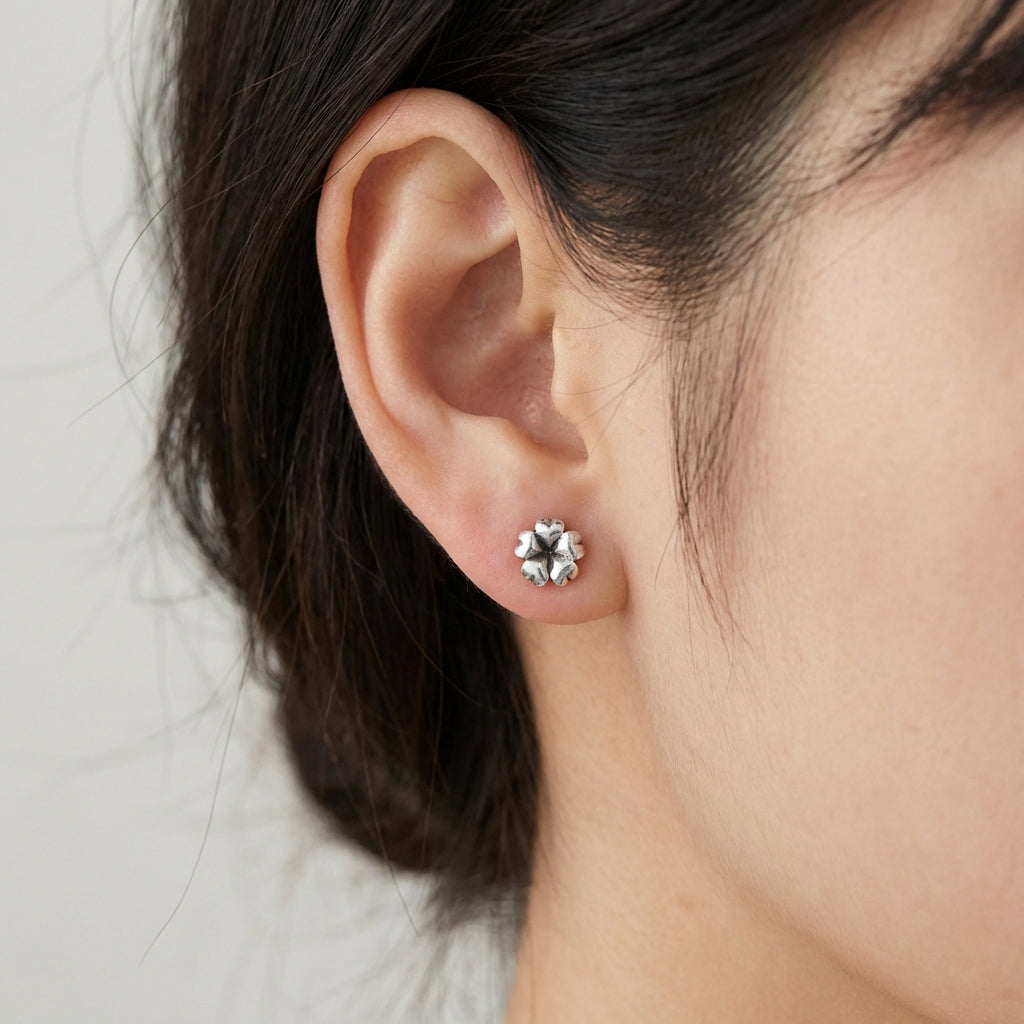 Floral Bloom 925 Silver Stud Earrings
