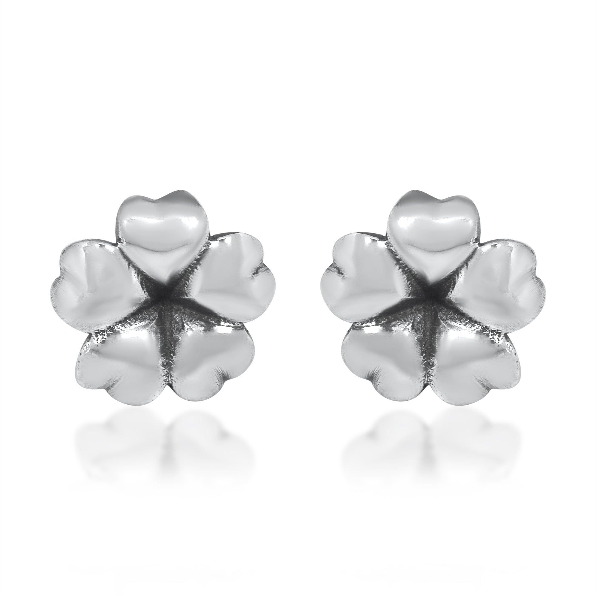 Floral Bloom 925 Silver Stud Earrings