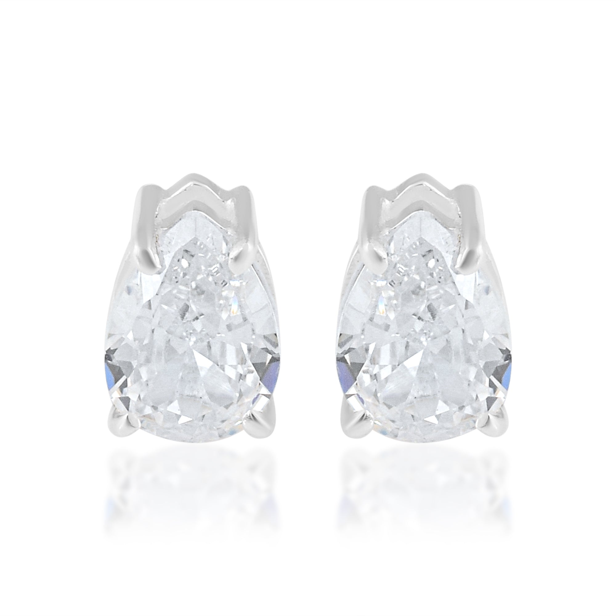 Diamond Look Clear Stone Silver Studs