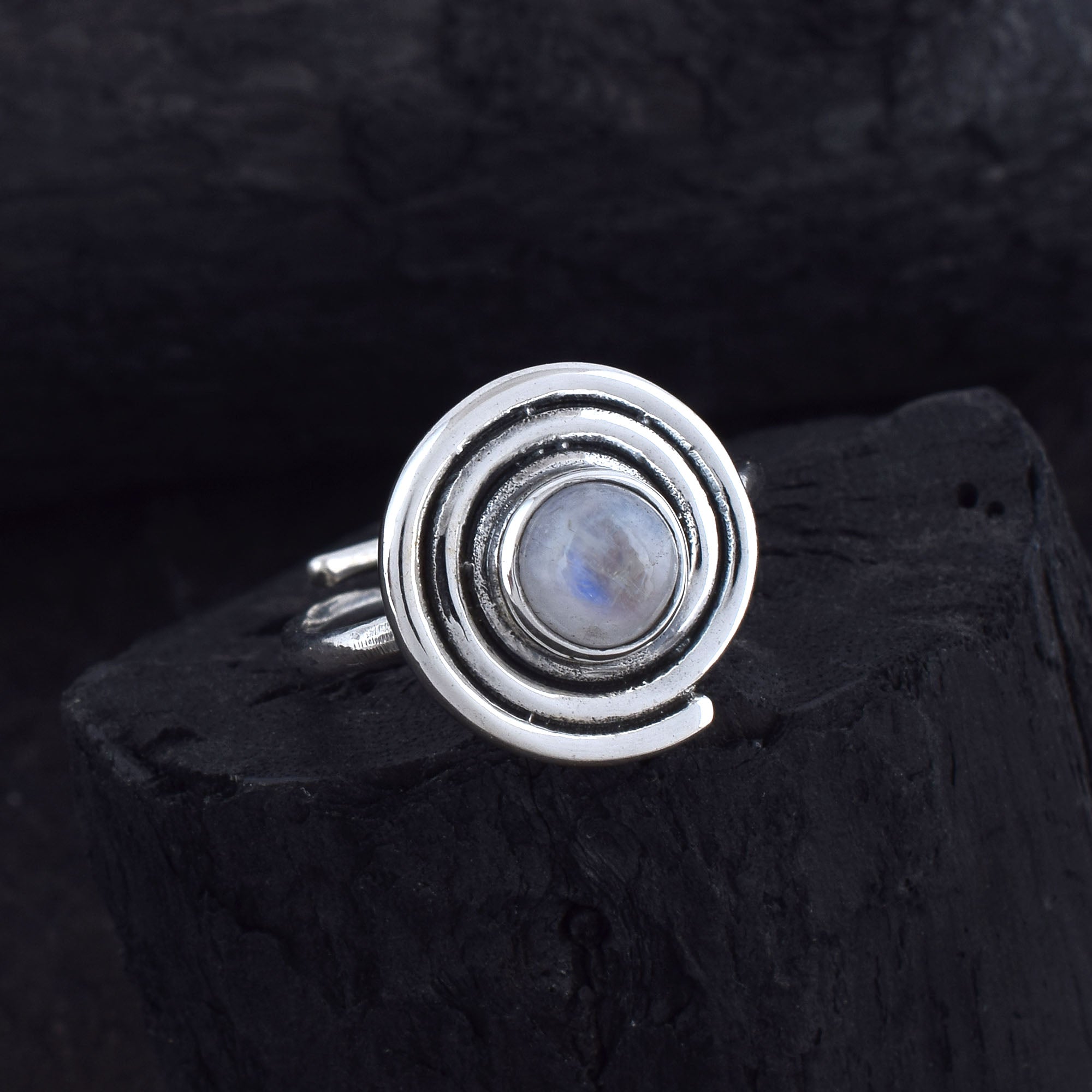 Moonstone Adjustable Ring