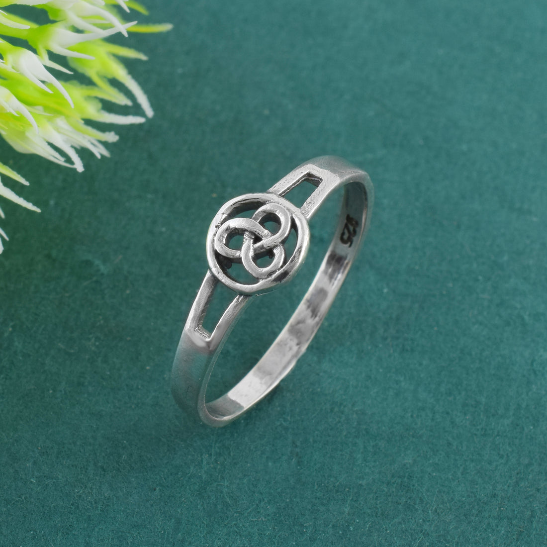 Silver Trinity Knot Statement Ring