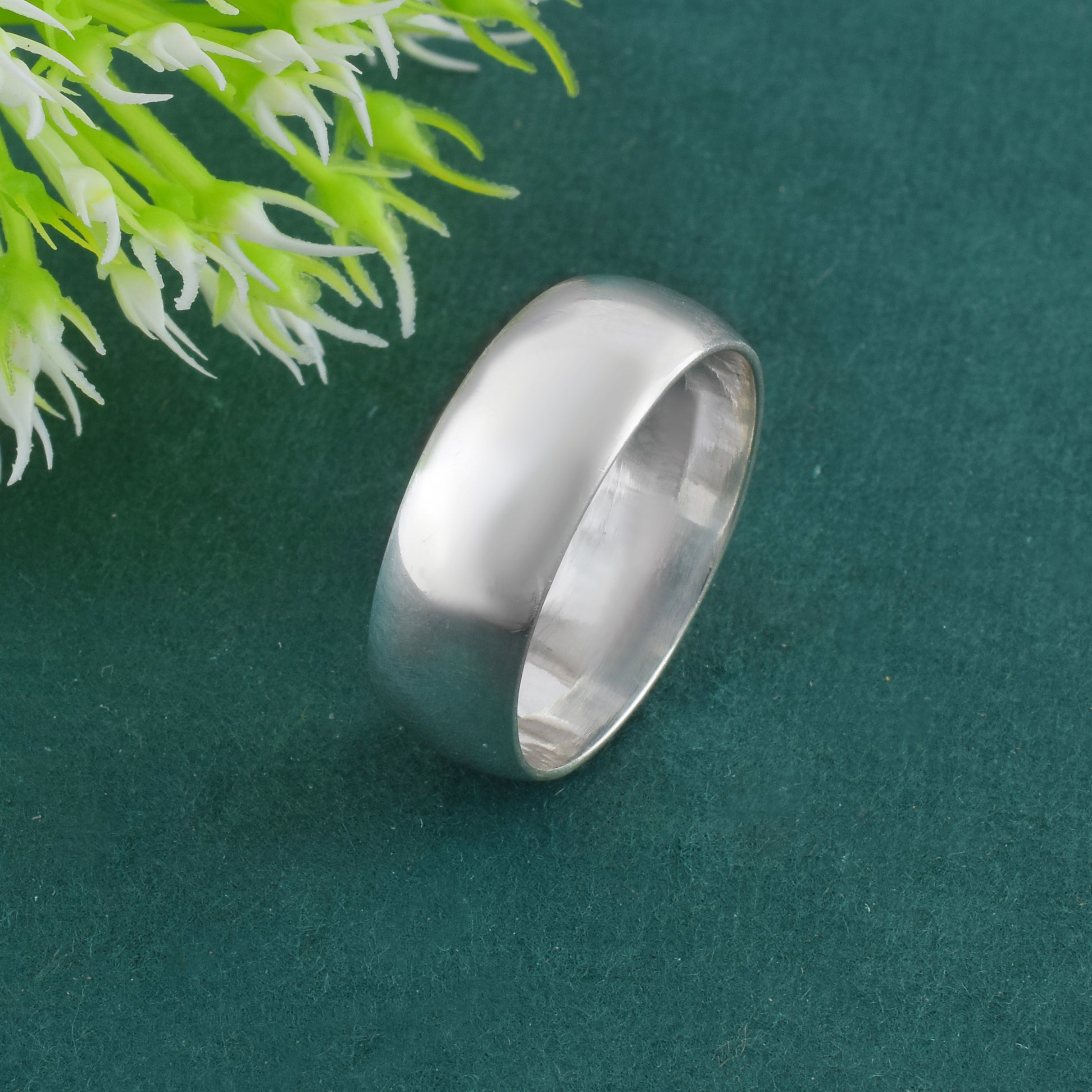 Custom Plain Silver Statement Band Ring