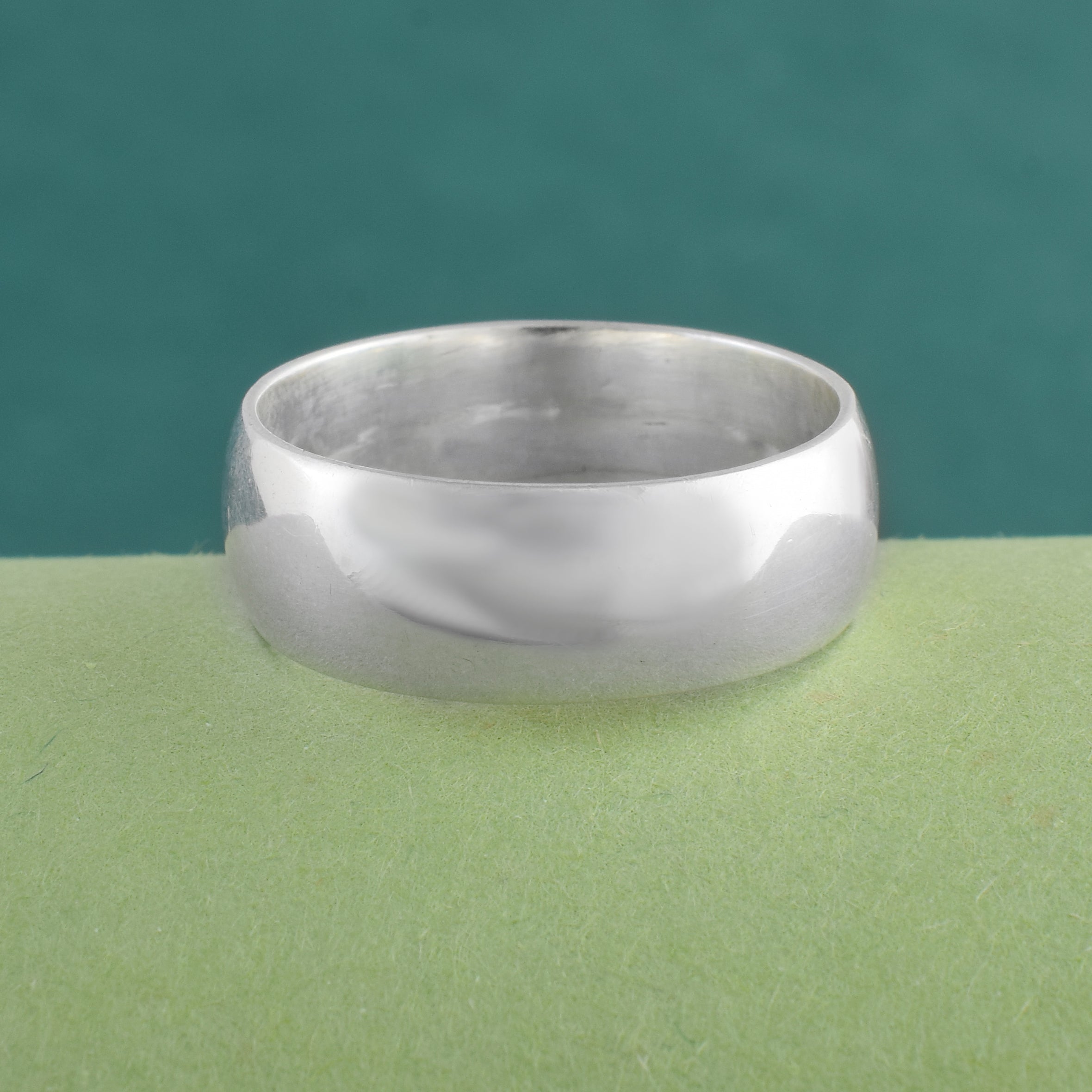 Custom Plain Silver Statement Band Ring