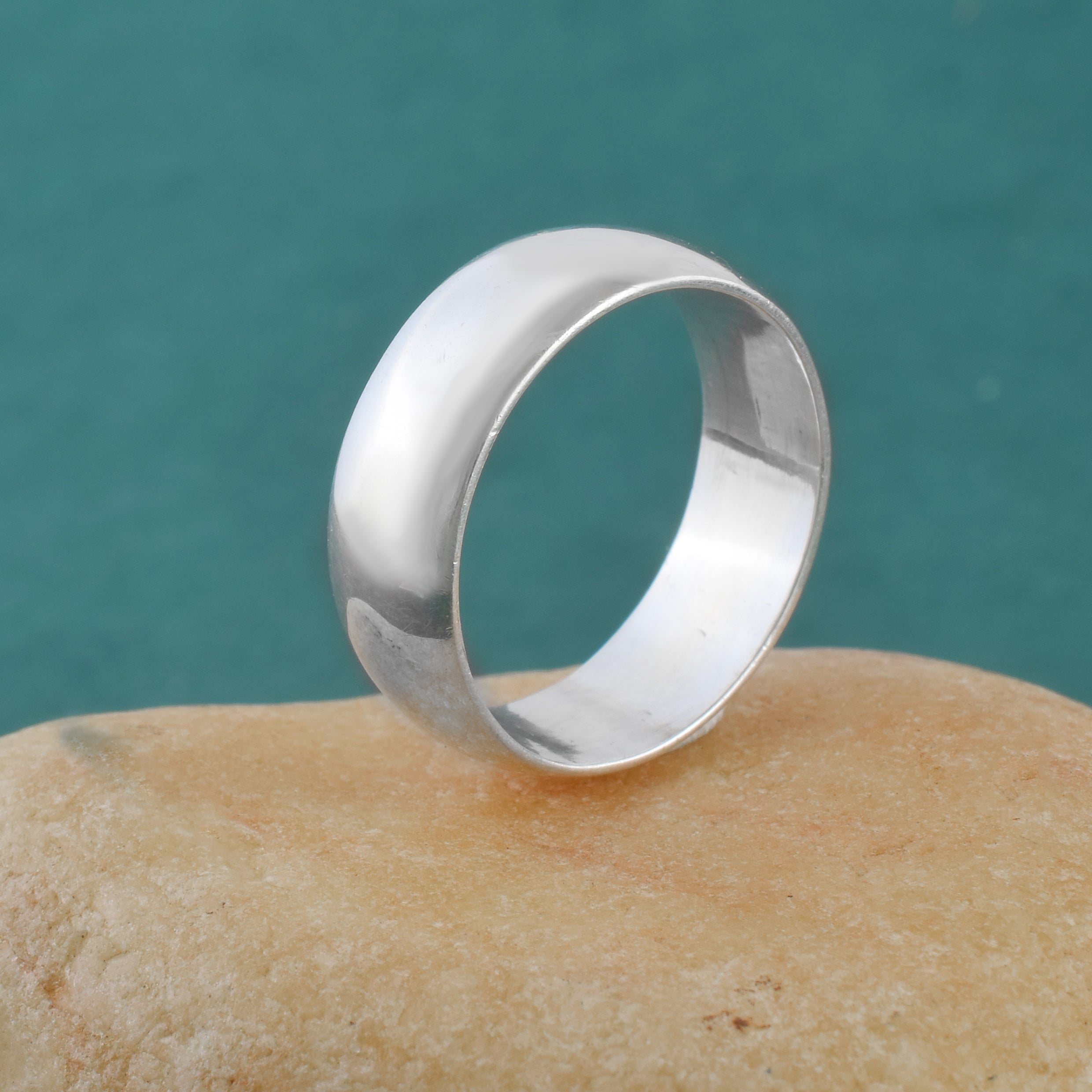 Custom Plain Silver Statement Band Ring
