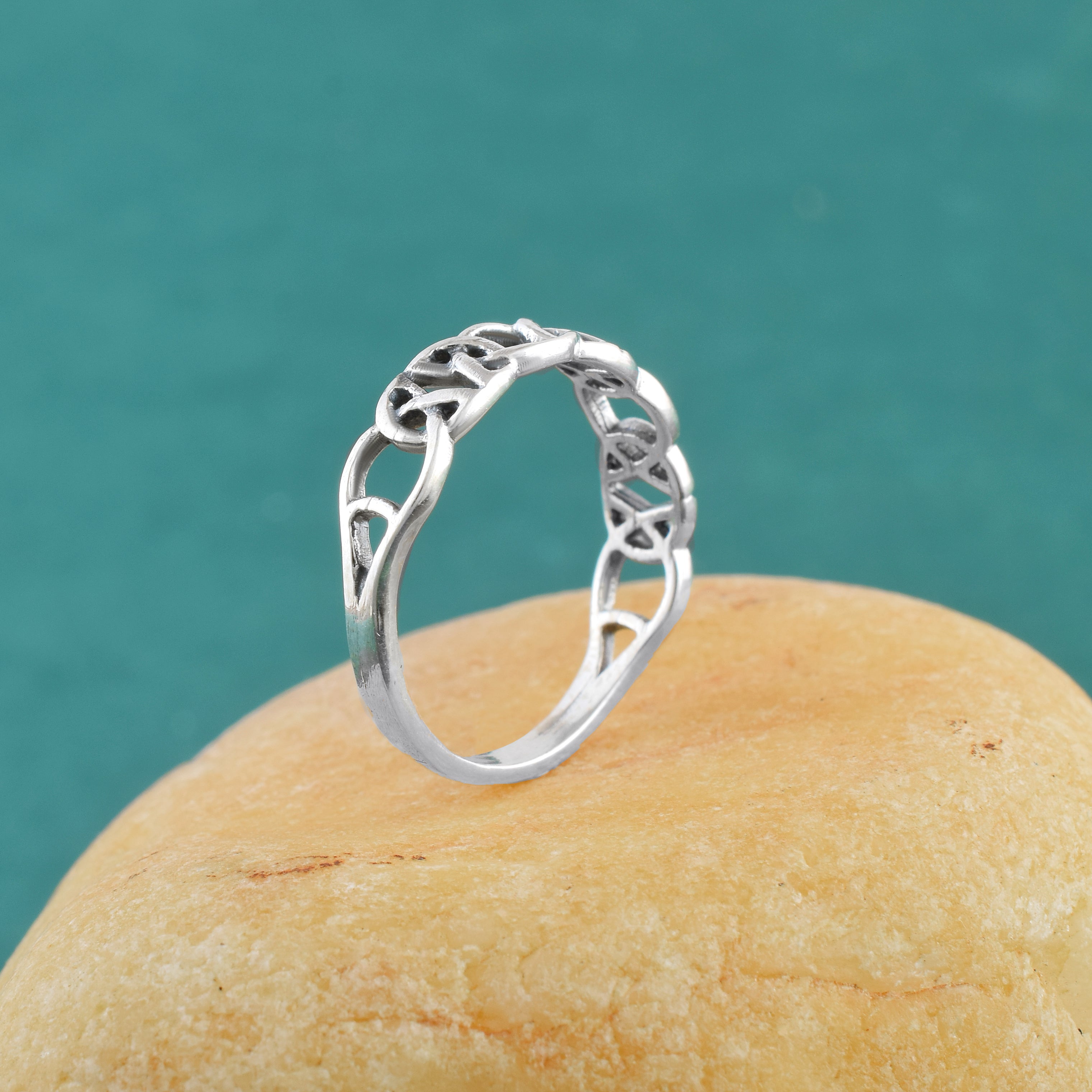 Oxidized Knot Eternity Band