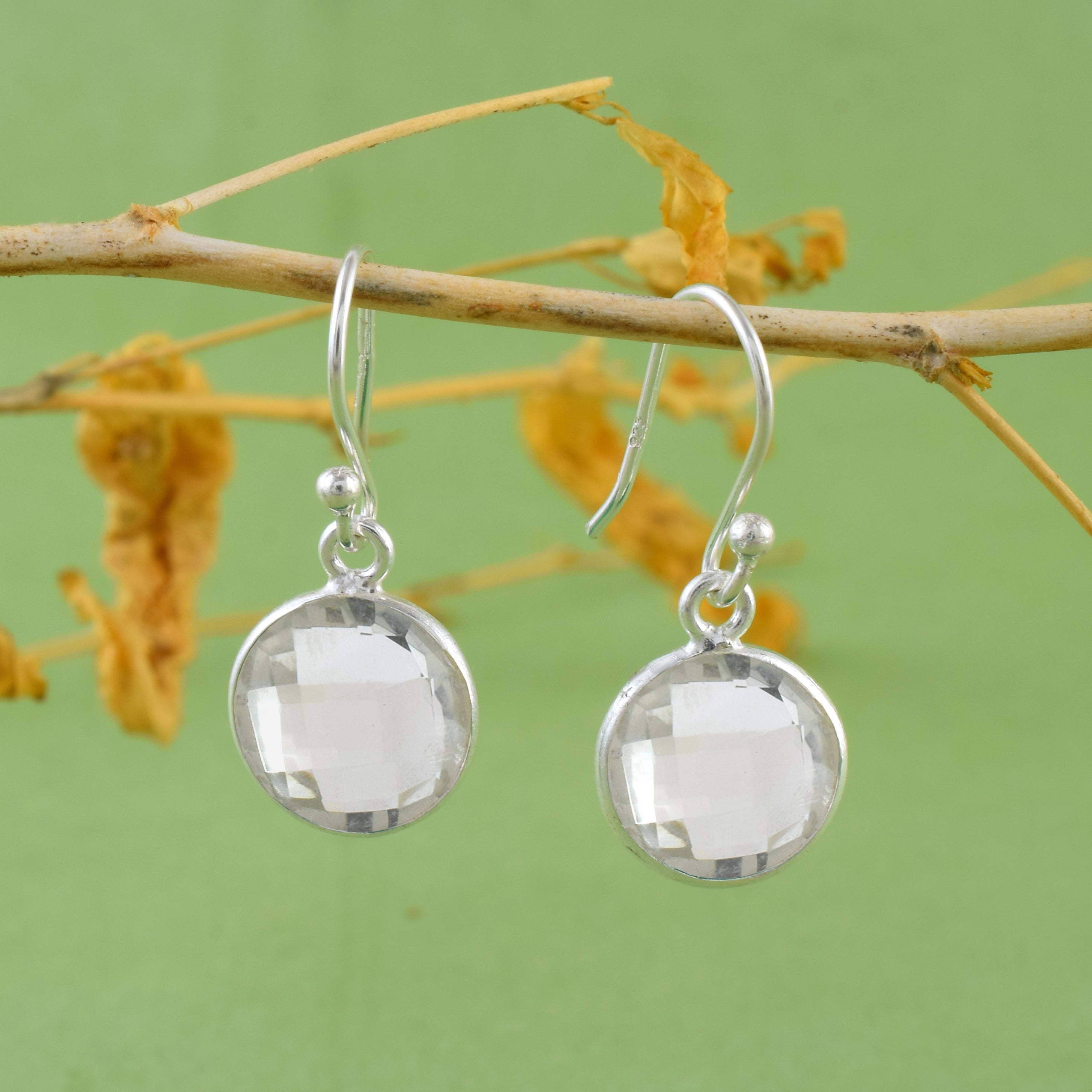 Green Amethyst Dangle Earrings
