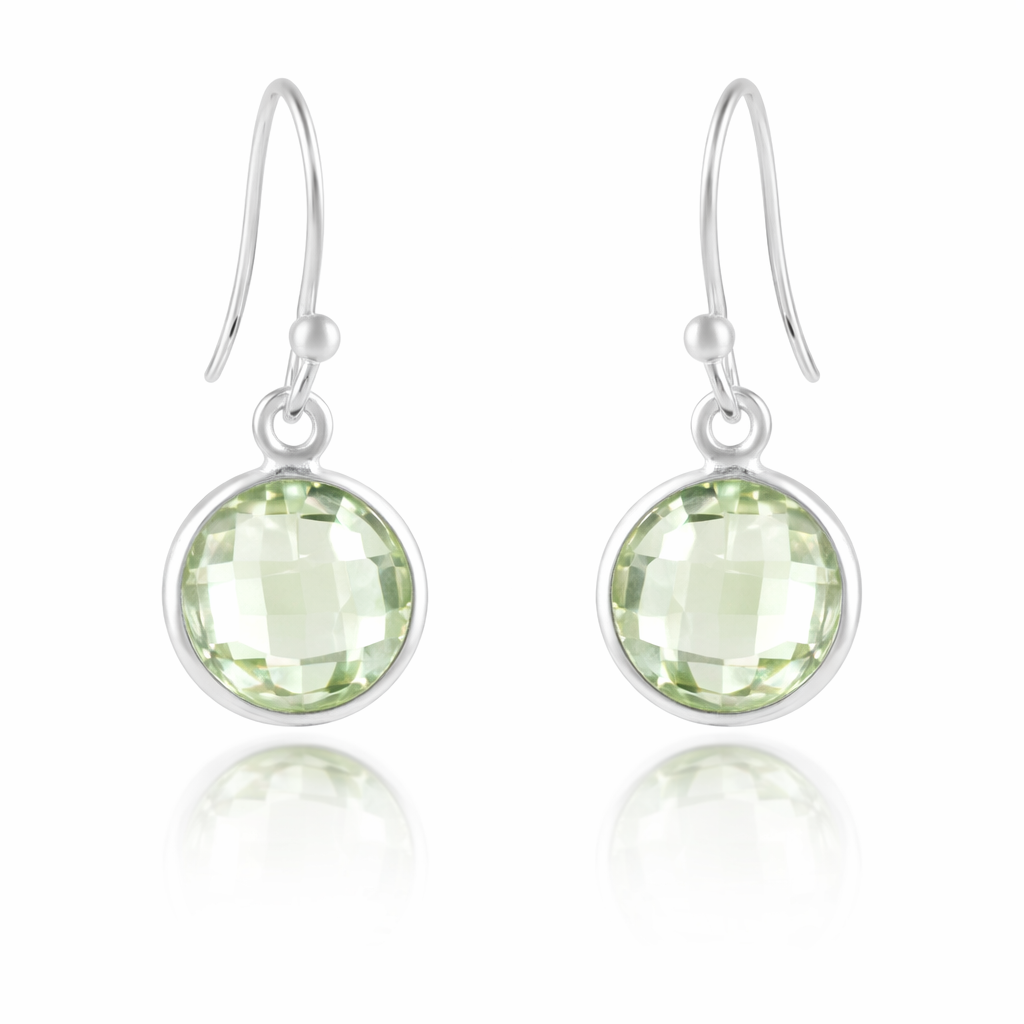 Green Amethyst Dangle Earrings