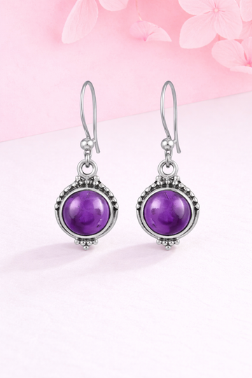 Vintage Style Amethyst Dangle Earrings