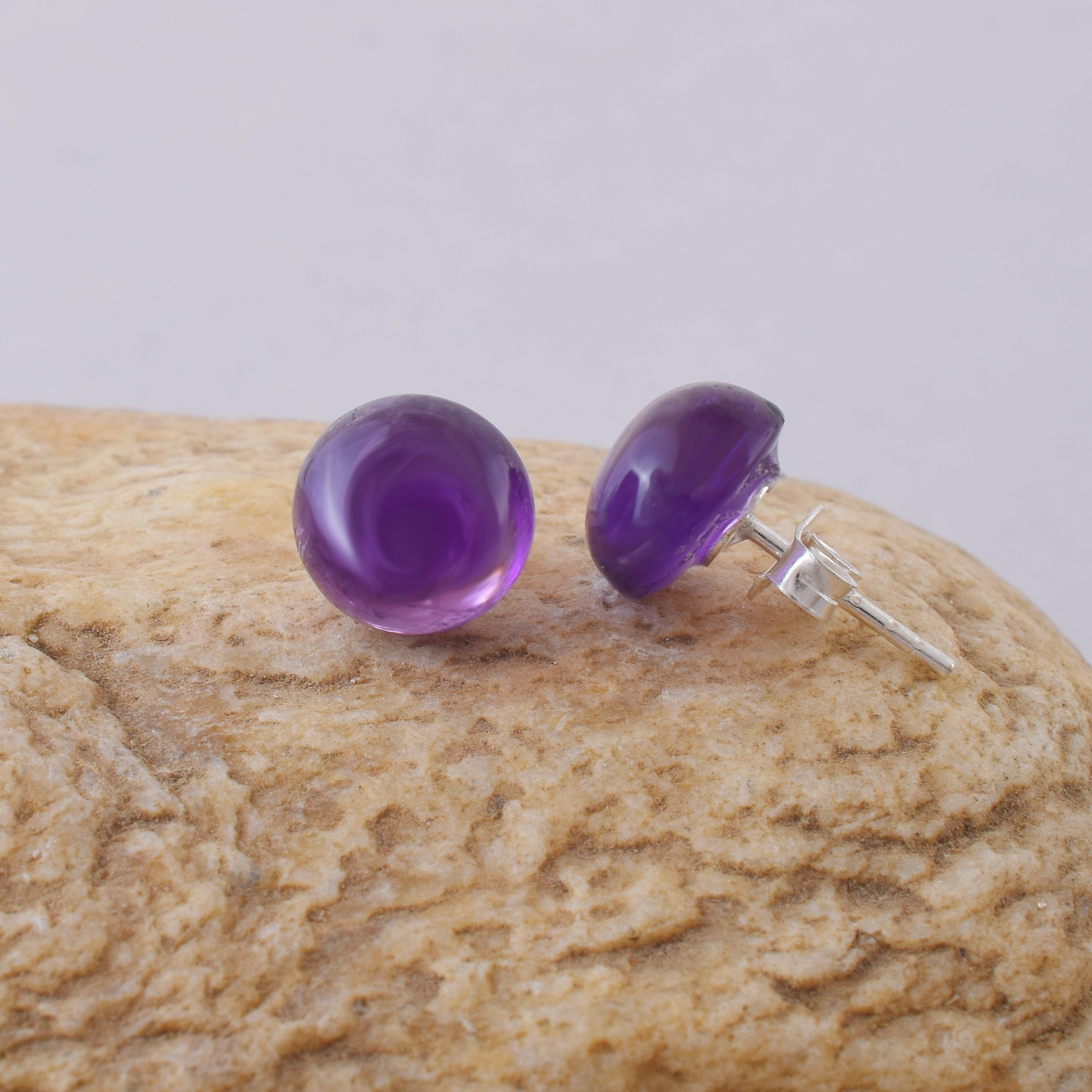 Purple Amethyst Studs Earring