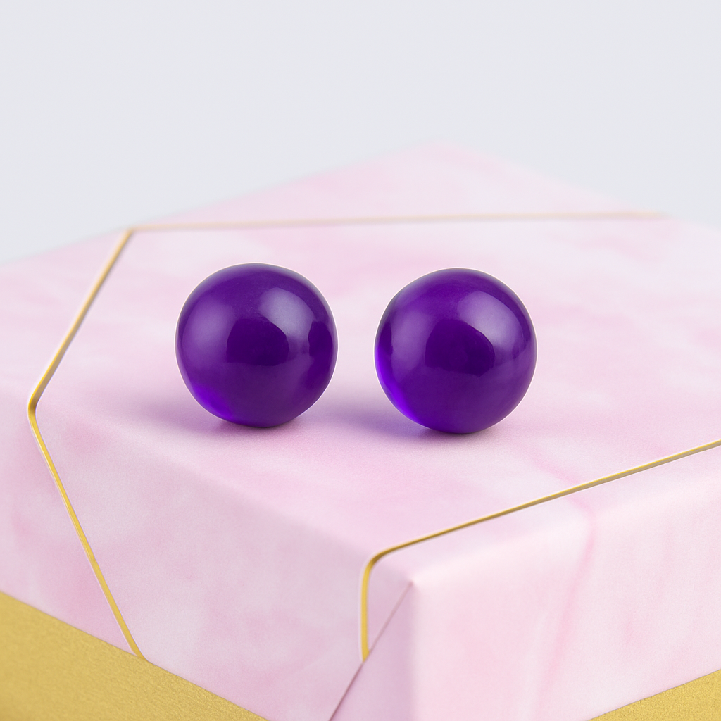 Purple Amethyst Studs Earring
