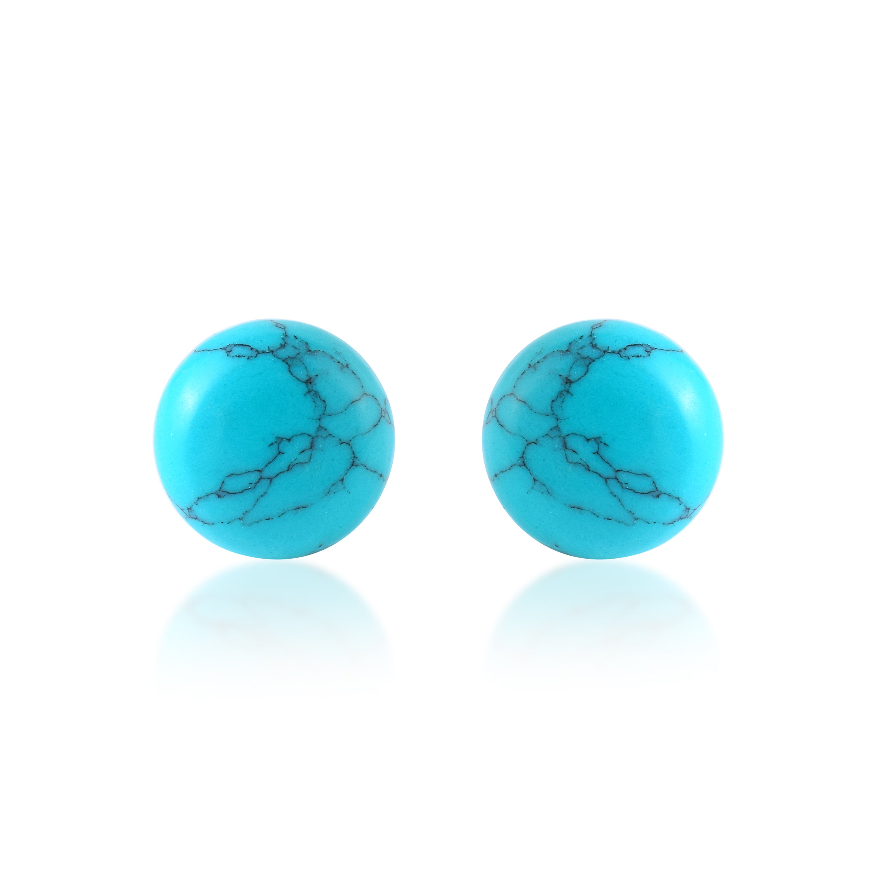 Natural Turquoise Silver Stud Earrings