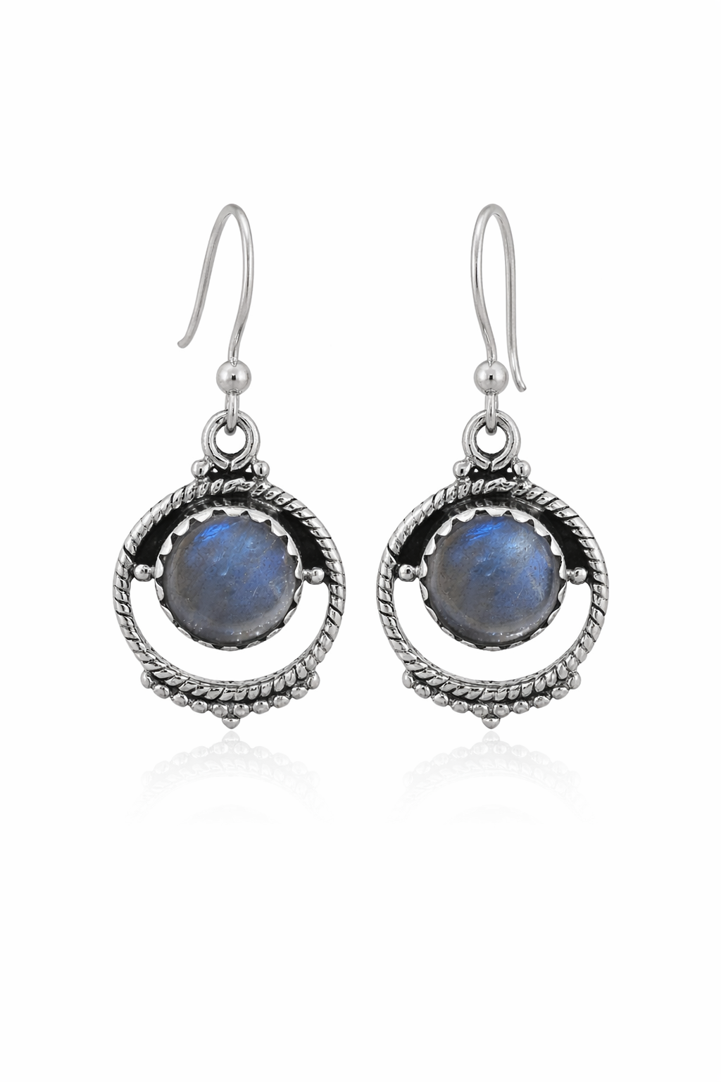 Labradorite Silver Dangle Earrings