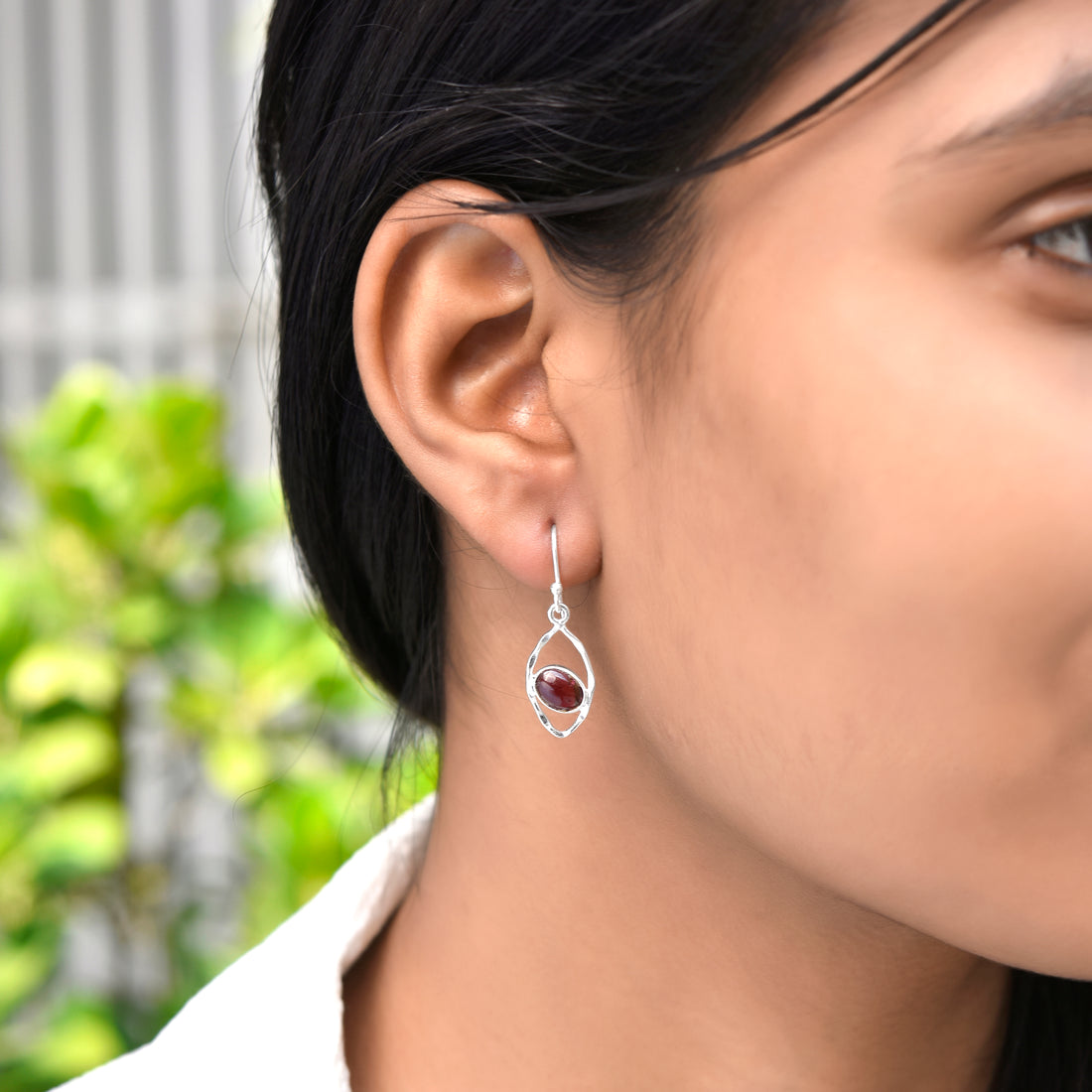 Deep Red Garnet Marquis Dangles