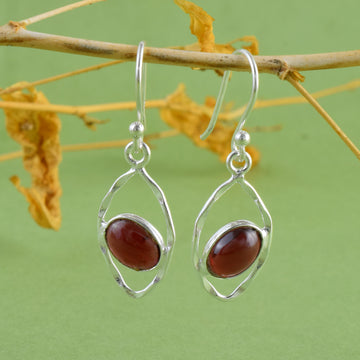 Deep Red Garnet Marquis Dangles