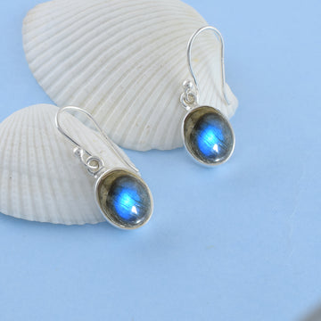 Blue Flash Labradorite Dangles
