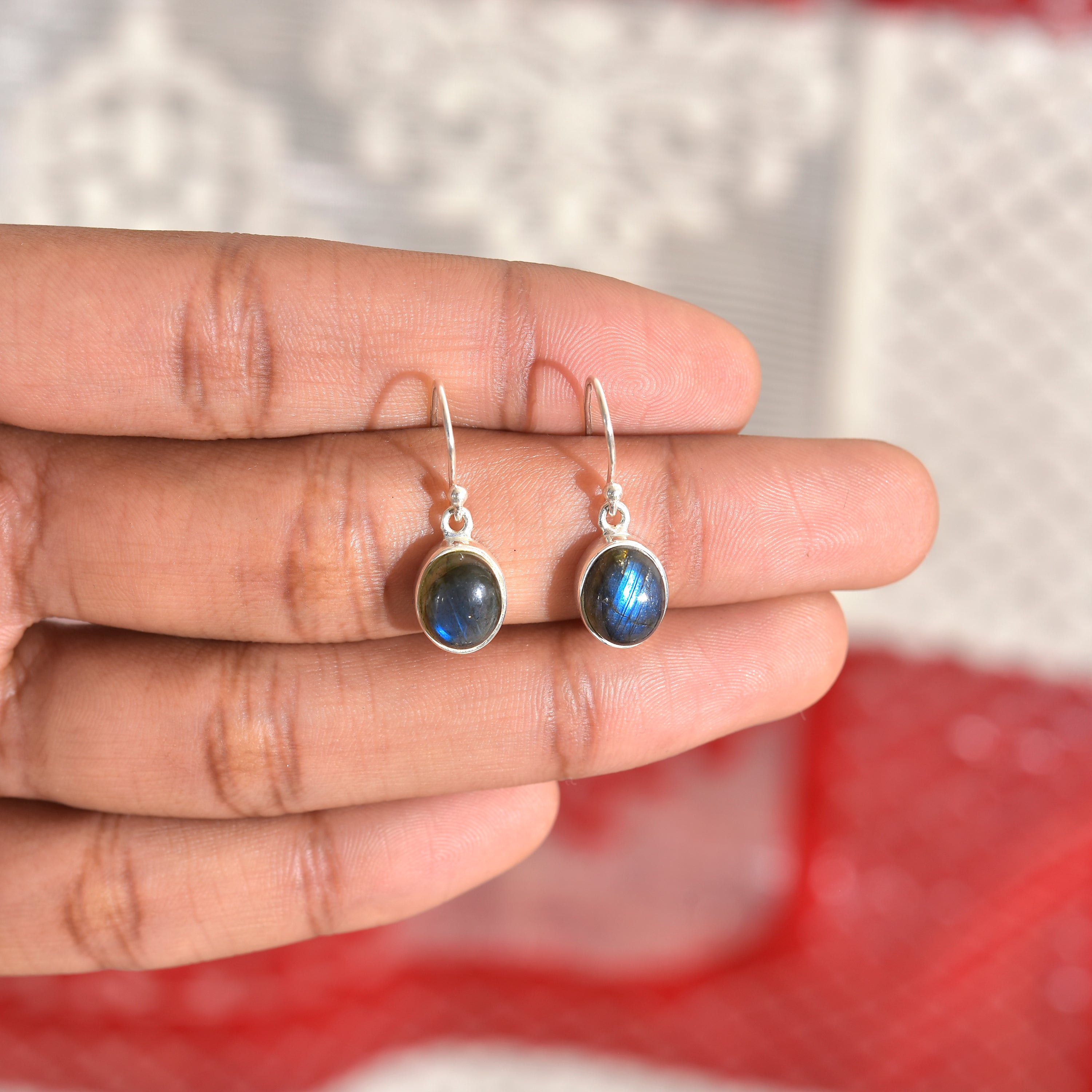 Blue Flash Labradorite Dangles