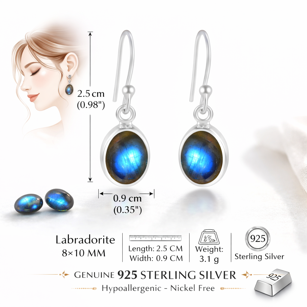 Blue Flash Labradorite Dangles