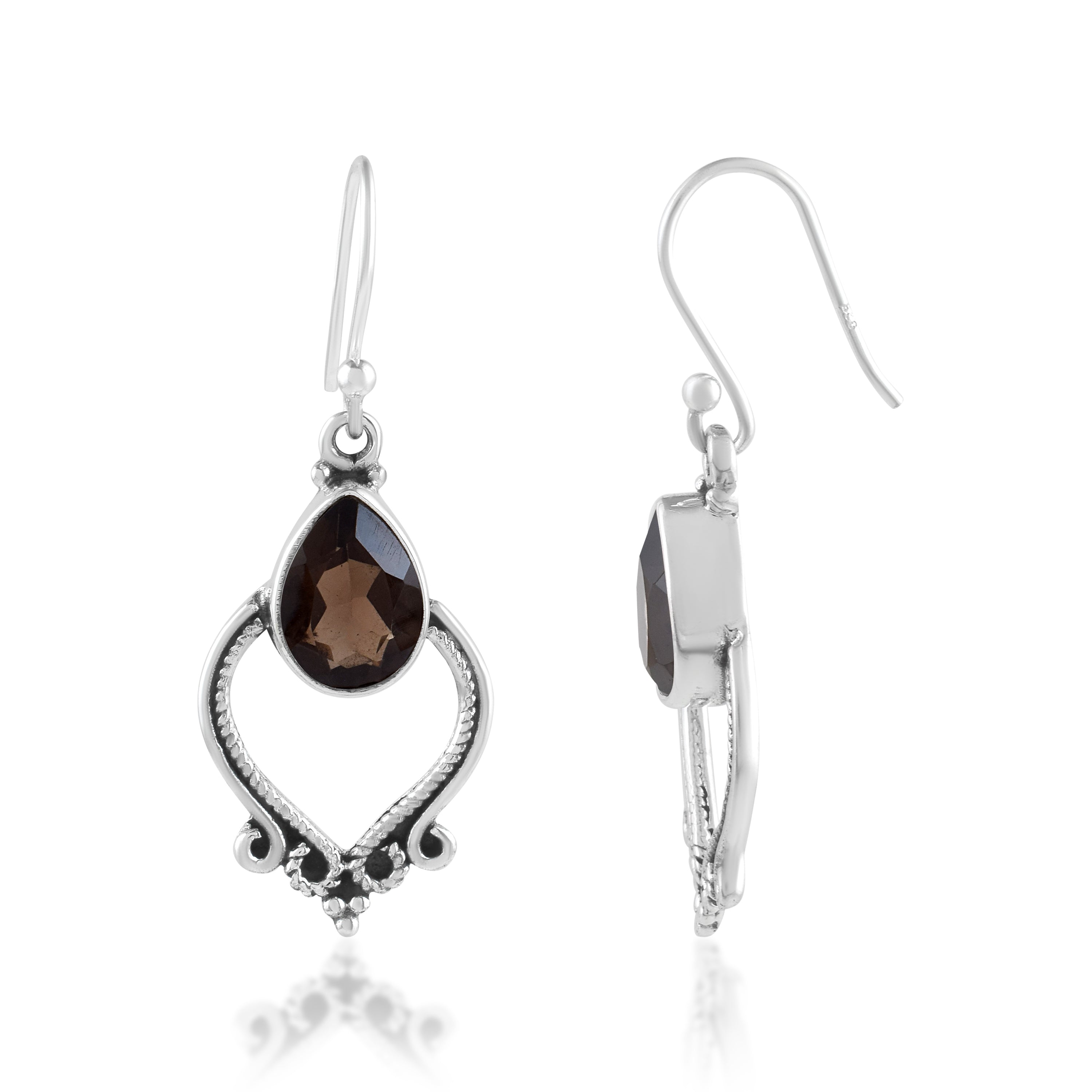Vintage Smoky Quartz Artisan Earrings