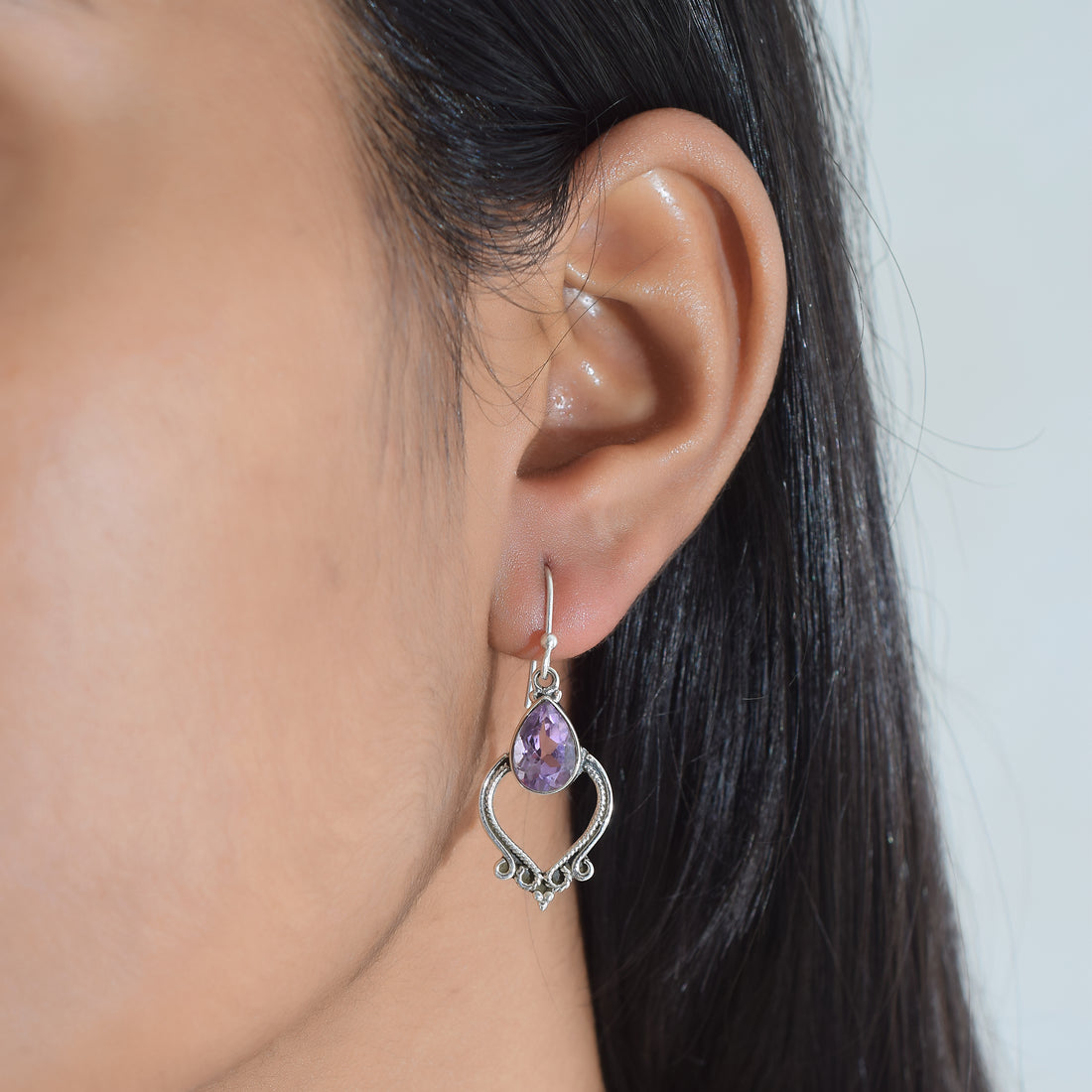 Royal Amethyst Artisan Drop Earringsv