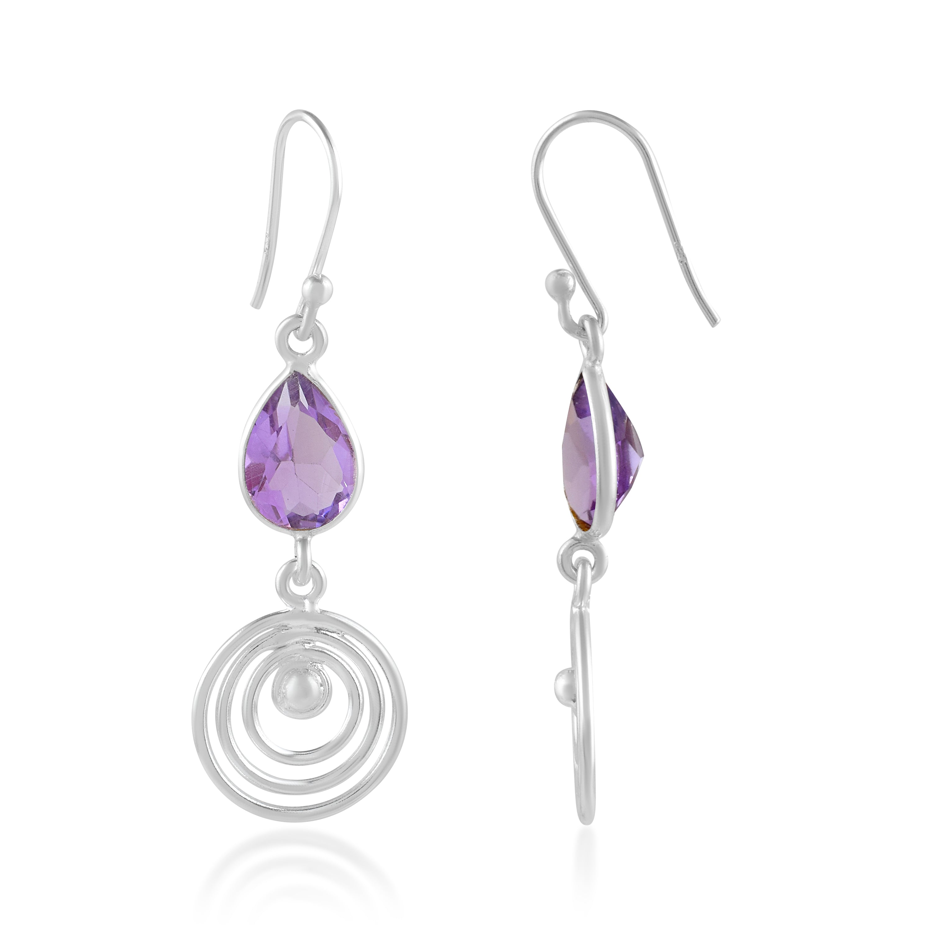 Royal Amethyst Peardrop Drop Earrings