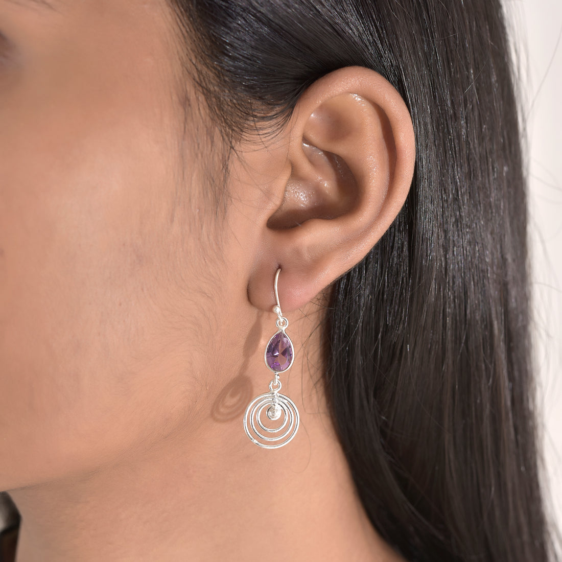 Royal Amethyst Peardrop Drop Earrings