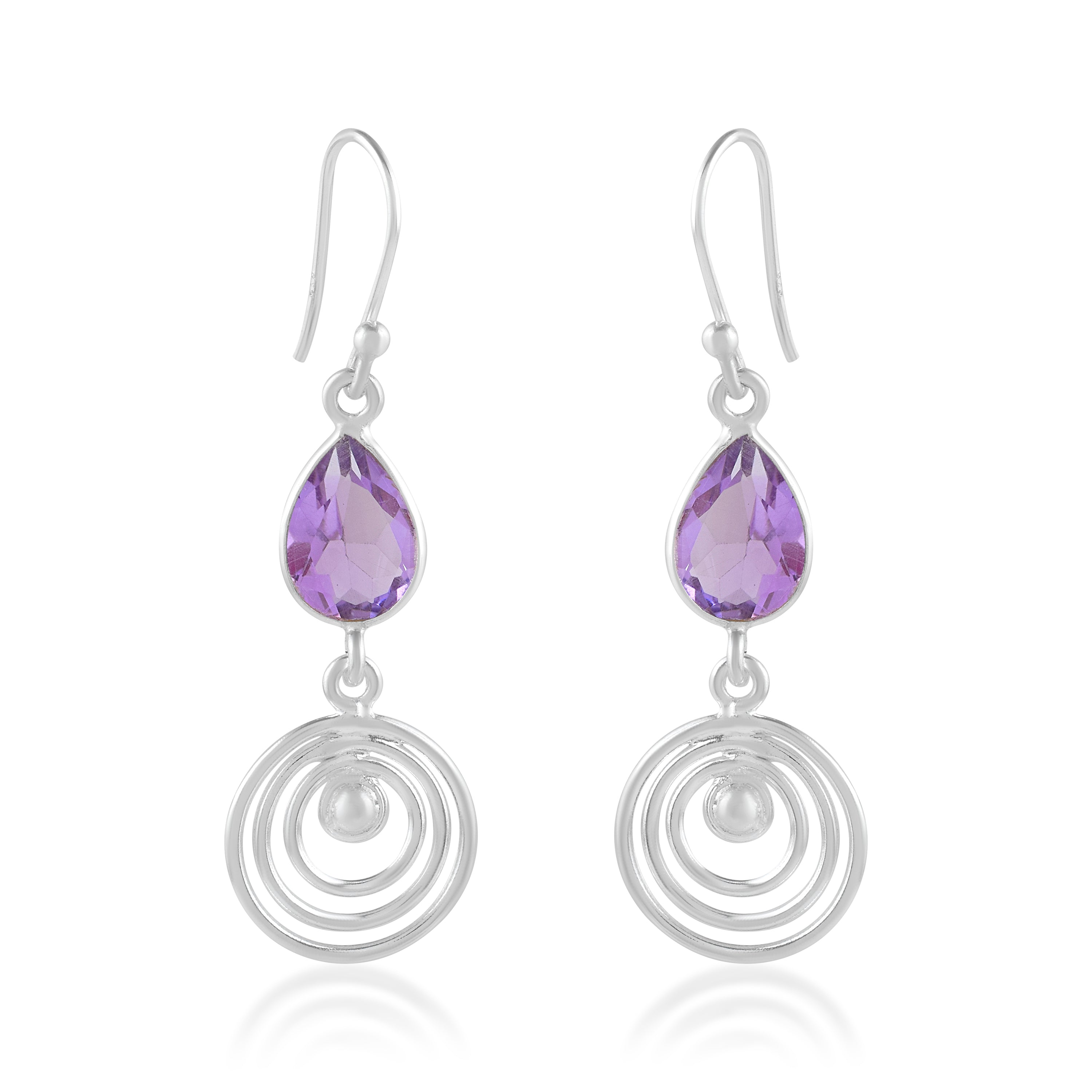 Royal Amethyst Peardrop Drop Earrings