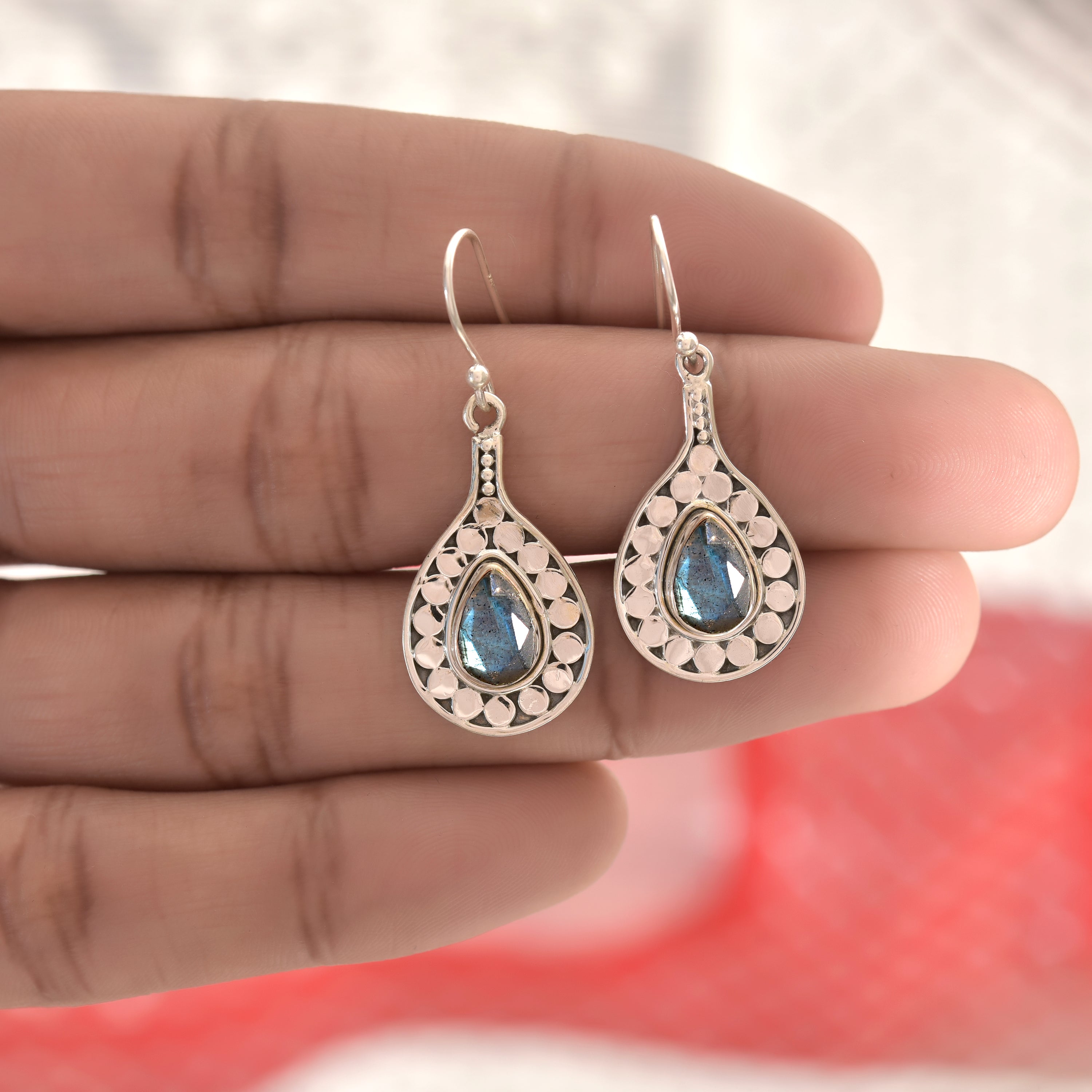 Labradorite Teardrop Earrings