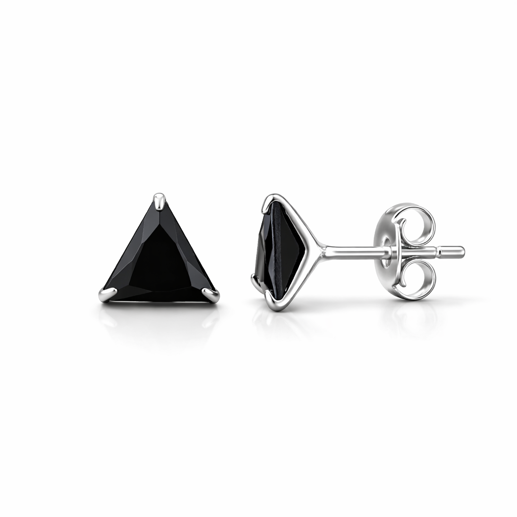 Midnight Triangle Studs