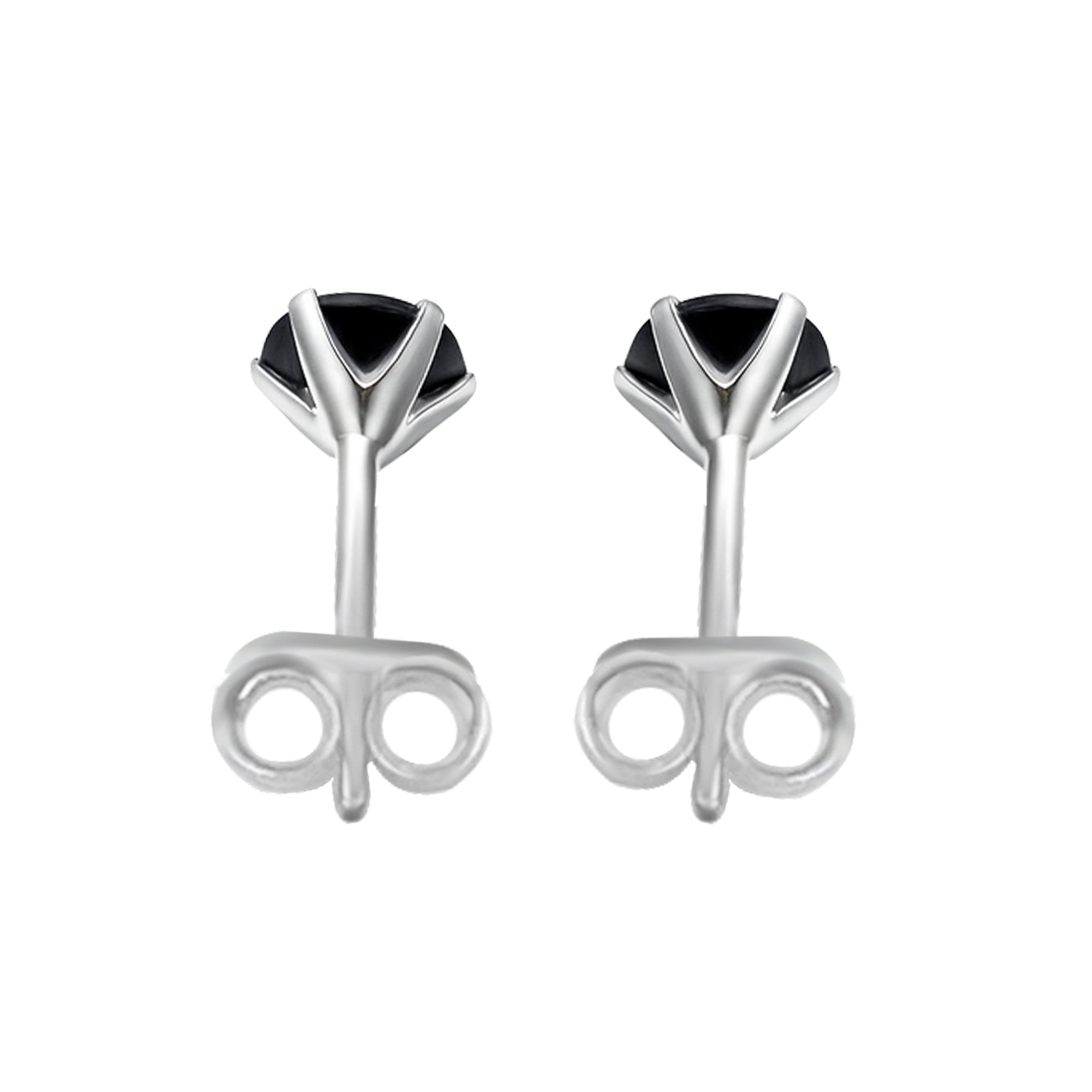 Black CZ Solitaire Studs